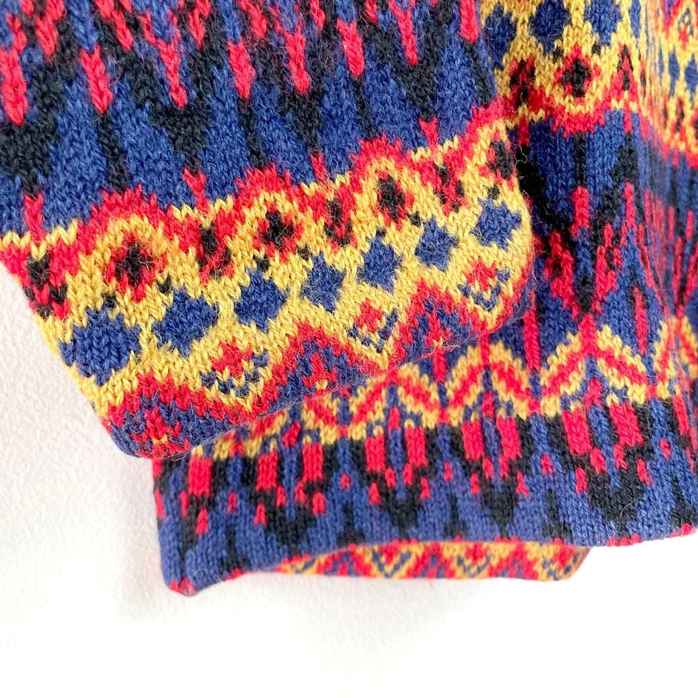 Vintage‎ Hans Heitsch Fair Isle Sweater Sz Medium Jersey Modeller Sweden Striped